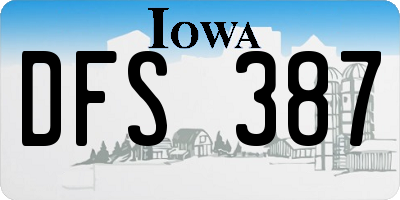 IA license plate DFS387