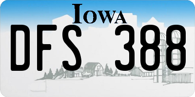 IA license plate DFS388