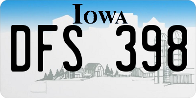 IA license plate DFS398