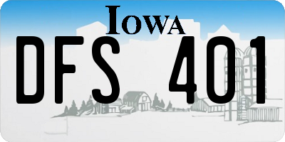 IA license plate DFS401