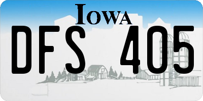 IA license plate DFS405