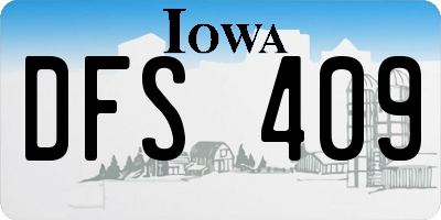 IA license plate DFS409