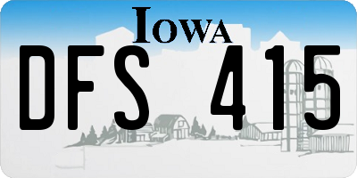 IA license plate DFS415