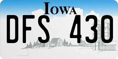IA license plate DFS430