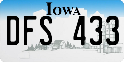 IA license plate DFS433