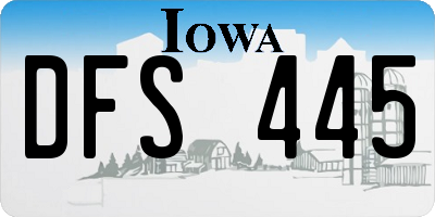 IA license plate DFS445