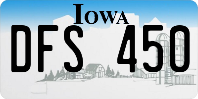 IA license plate DFS450