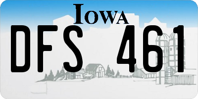 IA license plate DFS461