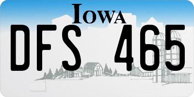 IA license plate DFS465