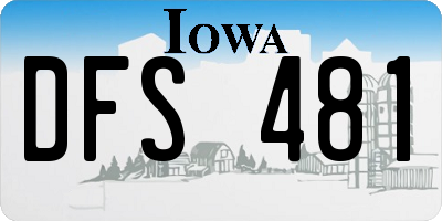 IA license plate DFS481