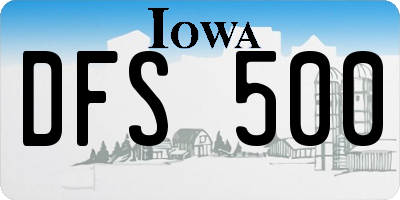 IA license plate DFS500