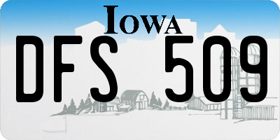 IA license plate DFS509