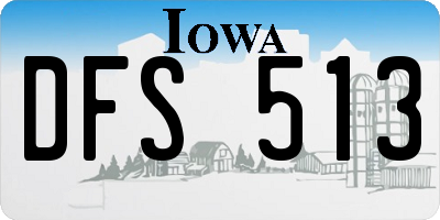 IA license plate DFS513