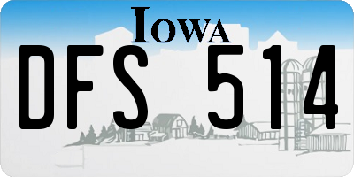 IA license plate DFS514