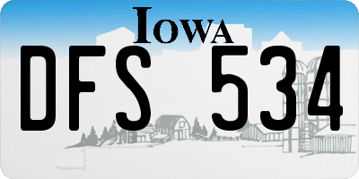 IA license plate DFS534