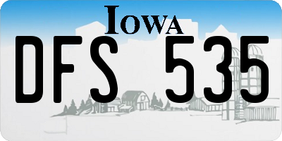 IA license plate DFS535