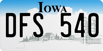 IA license plate DFS540