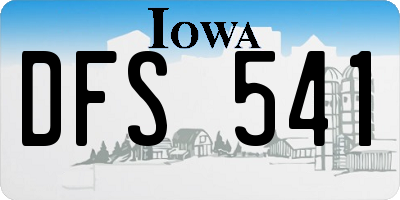 IA license plate DFS541