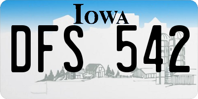 IA license plate DFS542