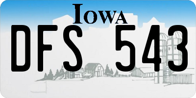 IA license plate DFS543