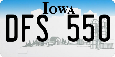 IA license plate DFS550