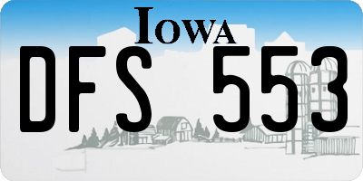IA license plate DFS553