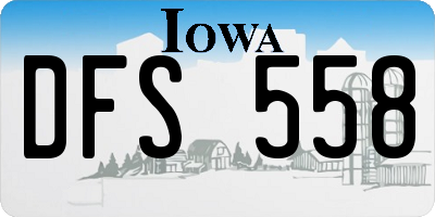 IA license plate DFS558