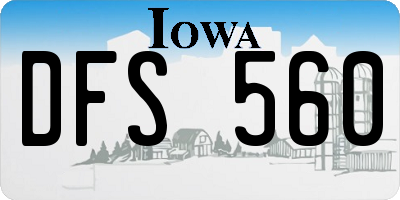 IA license plate DFS560