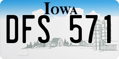 IA license plate DFS571