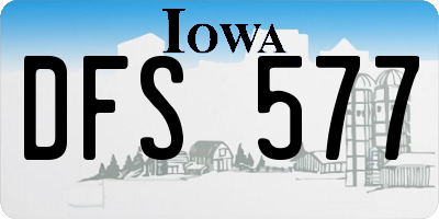 IA license plate DFS577