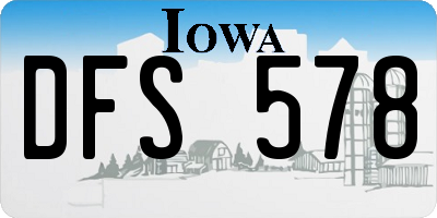 IA license plate DFS578