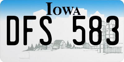 IA license plate DFS583