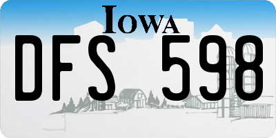 IA license plate DFS598