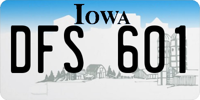 IA license plate DFS601