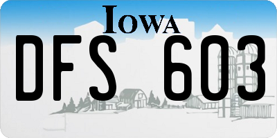 IA license plate DFS603