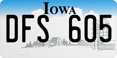 IA license plate DFS605