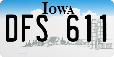 IA license plate DFS611