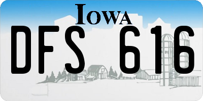 IA license plate DFS616