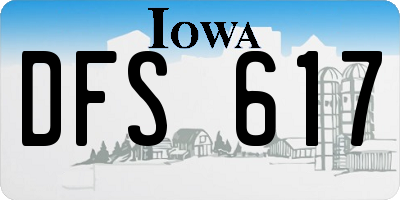 IA license plate DFS617