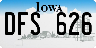 IA license plate DFS626