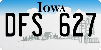 IA license plate DFS627