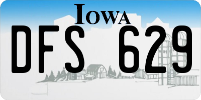 IA license plate DFS629