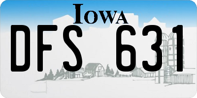IA license plate DFS631