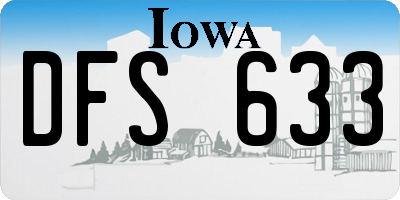 IA license plate DFS633