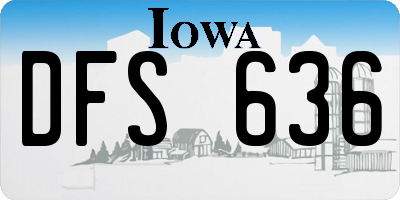 IA license plate DFS636