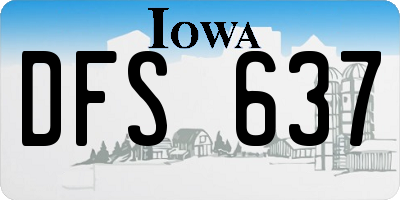 IA license plate DFS637