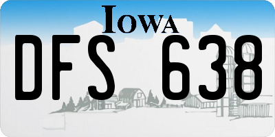 IA license plate DFS638