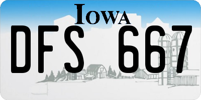 IA license plate DFS667