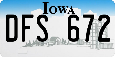 IA license plate DFS672