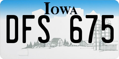 IA license plate DFS675